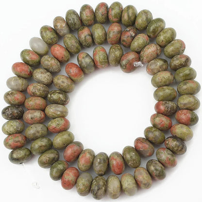 Natural Stone Rondelle Beads - 5x8mm Tourmaline, Citrine & Quartz Loose Beads for DIY Bracelets
