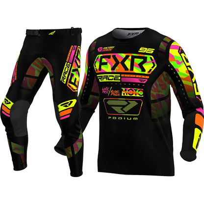 NEW FXR Off-Road Motorcycle Clothing Set – MX Jersey & Pants Combo for Dirt Bike Racing & Motocross