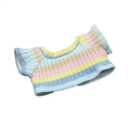 Labubu Idol Doll Clothes Set – T-Shirt & Denim Shorts Outfit for 17cm Labubu & 10cm Cotoon Dolls, Doll Accessories
