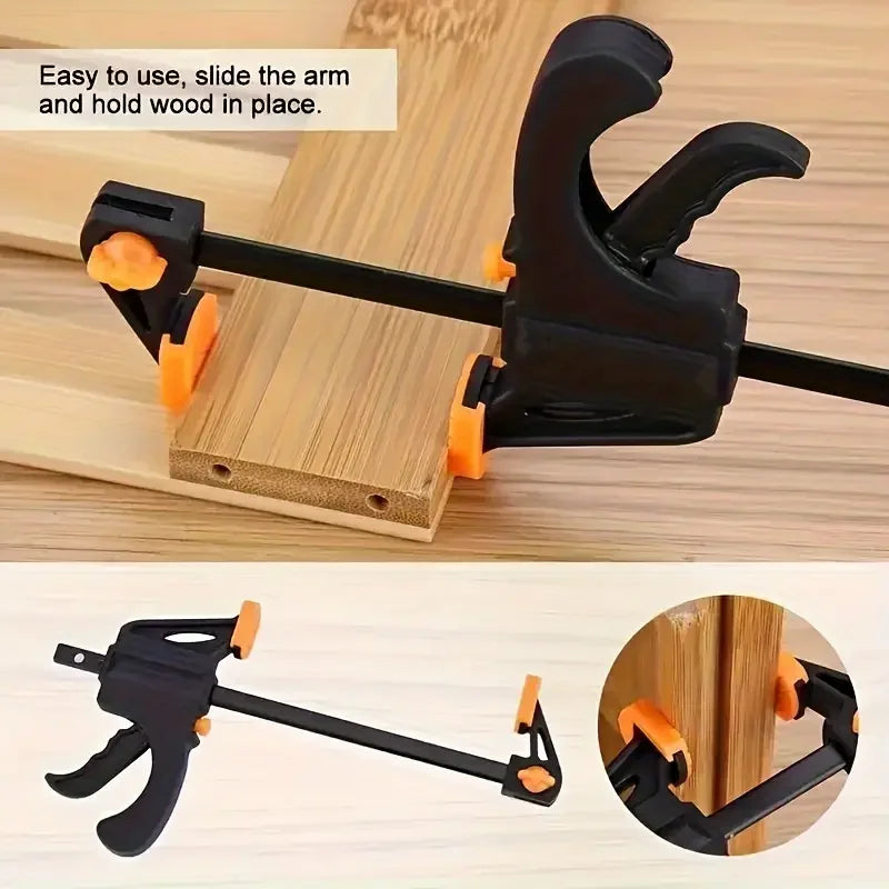 4-Inch F-Style Woodworking Clamp - Quick-Release Ratchet Squeeze Clamp for Carpentry & DIY Projects