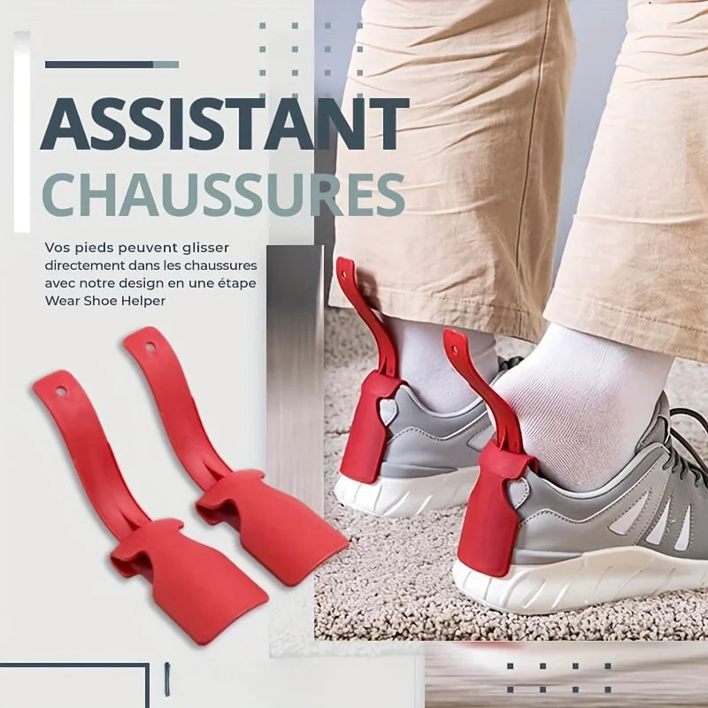 2PCS Lazy Shoe Helper - Plastic Shoe Wearing Aid for Easy Hands-Free Footwear