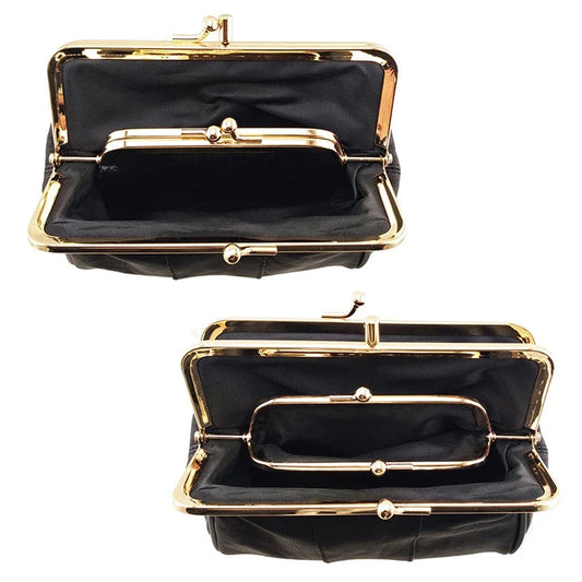 BELLO TUTTI Leather Mini Coin Purse - Women’s Small Wallet with Metal Clasp, Key Holder & Card ID Pocket