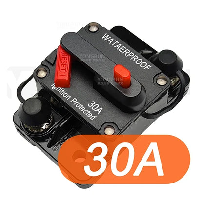 Manual Reset Circuit Breaker - 20A-300A Waterproof 12V-48V DC Car Audio Marine Fuse