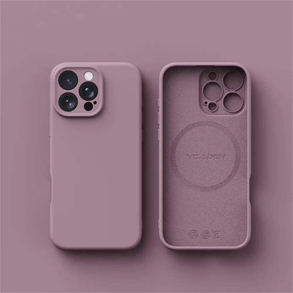 Luxury Liquid Silicone MagSafe Case for iPhone 12–17 Pro Max - Smooth Soft-Touch Wireless Charging Cover