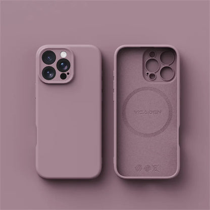 Luxury Liquid Silicone Magsafe Case — Smooth Wireless Charging Cover for iPhone 12-17 Pro Max & Air Models