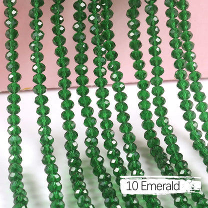 Austria Crystal Rondelle Beads - 2mm/4mm/6mm/8mm Faceted Glass Spacer Beads for DIY Jewelry & Bracelet Making