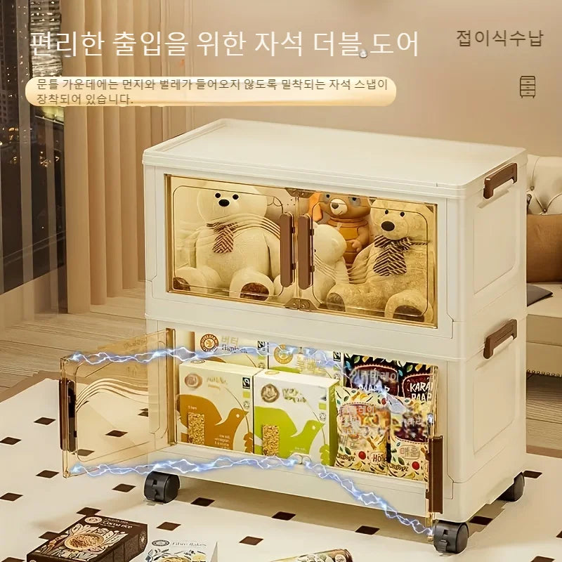 Foldable Storage Box with Clear Door – Durable, Spacious Organizer for Clothes, Books, Toys & Home Essentials