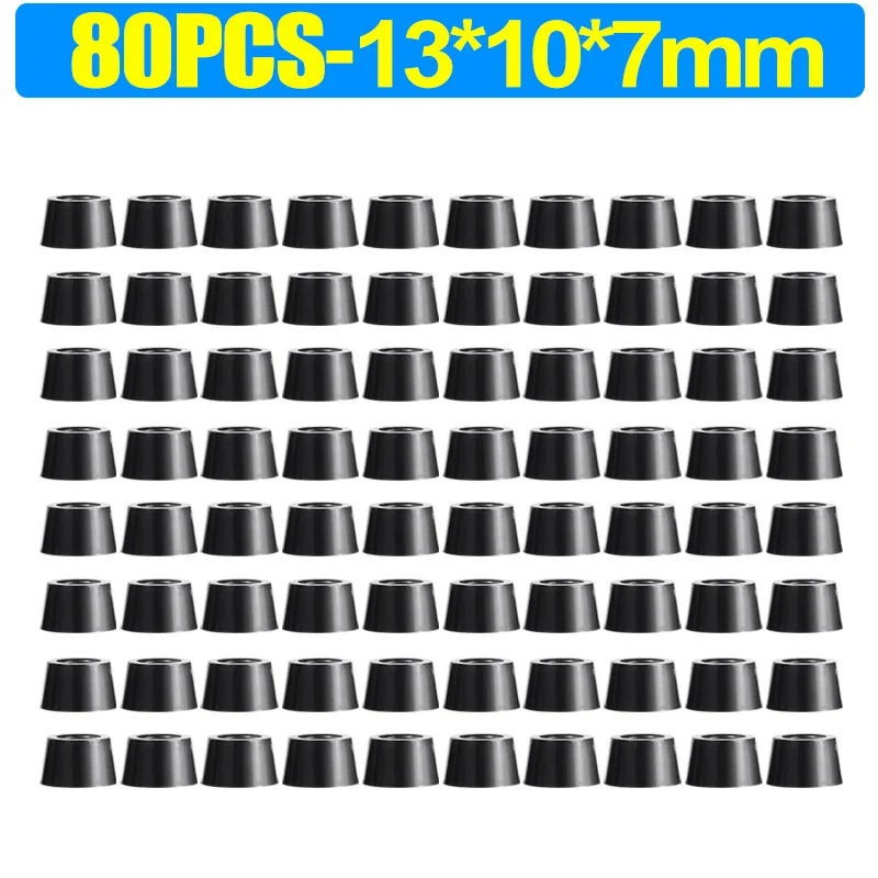 8/80pcs Rubber Furniture Pads - Non-Slip Floor Protectors & Chair Leg Bumper Gaskets for Tables and Cutting Boards