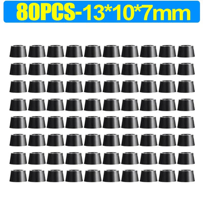 8/80pcs Rubber Furniture Pads - Non-Slip Floor Protectors & Chair Leg Bumper Gaskets for Tables and Cutting Boards