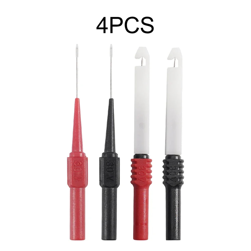 30V Car Test Probe Leads - Auto Multimeter Extension Back Piercing Needle Tips for Diagnostic Testing