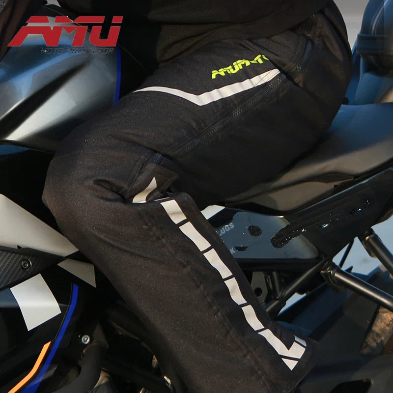 AMU Motorcycle Quick Take Off Pants – Waterproof, Windproof, Thermal Protective Gear for Men & Women
