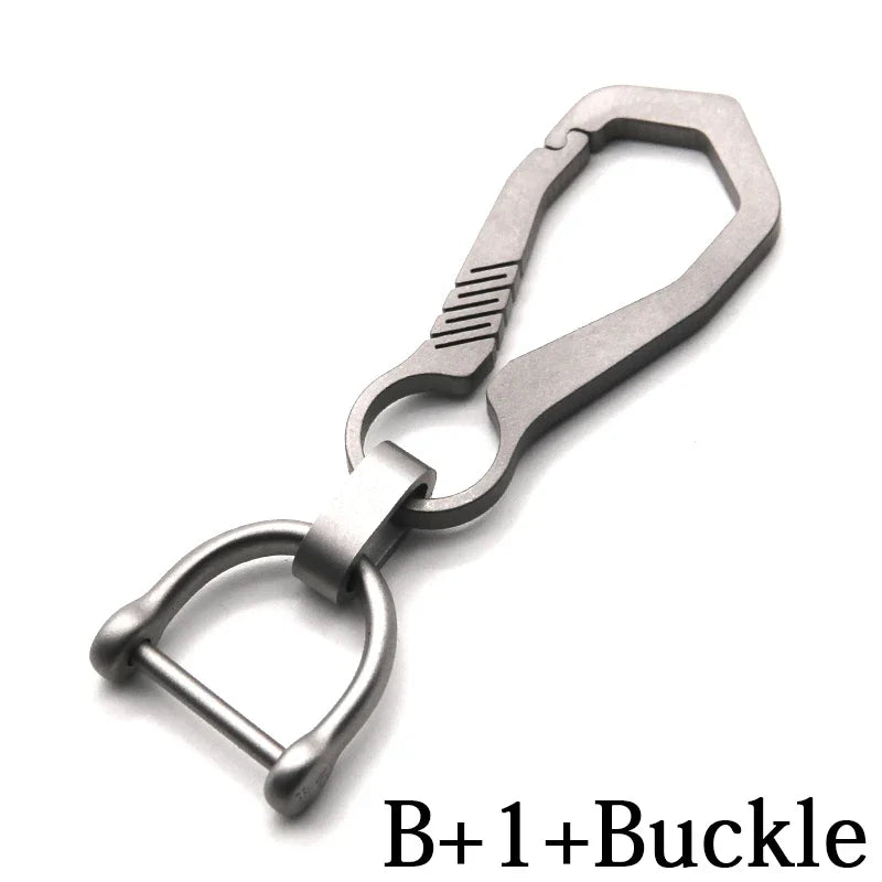 Titanium Key Chain - Lightweight Men’s EDC Quickdraw Carabiner Buckle Key Ring Outdoor Tool