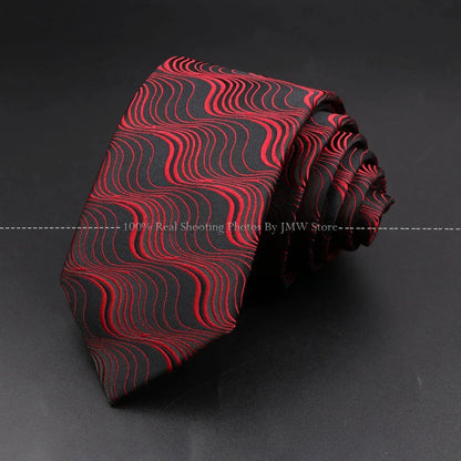 Men’s Wedding Floral Necktie - Wave Fireworks Meteor Flower Design Tie for Groom, Business & Formal Accessories Gift