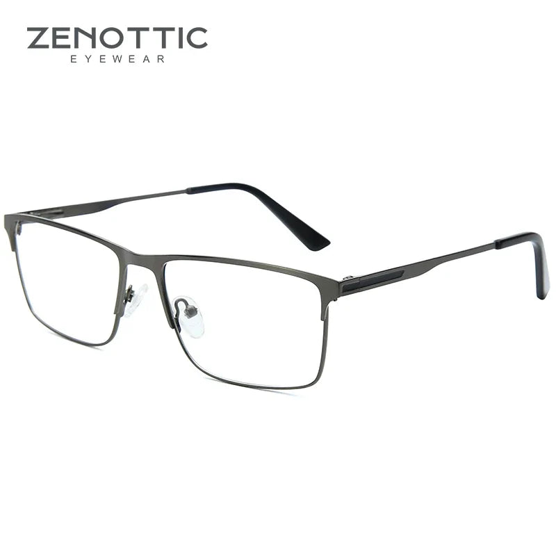 ZENOTTIC Titanium Progressive Glasses - Men's Square Anti Blue Light Photochromic Prescription Eyewear for Myopia Vision Correction