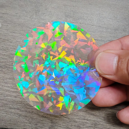 100PCS 58mm Transparent Badge Film Covers – Clear Laser Star Pattern Protective Sheets for Button Badge Maker