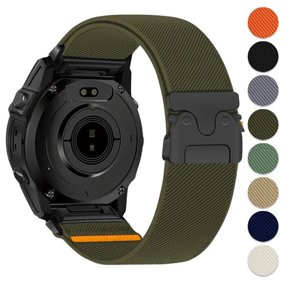 Nylon Quick Fit Watch Strap - 20mm 22mm 26mm Replacement Band for Garmin Fenix, Tactix & Instinct Series