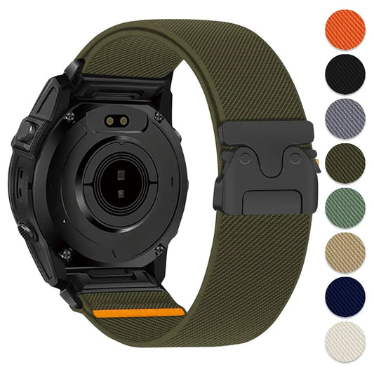 Nylon Quick Fit Watch Strap - 20mm 22mm 26mm Replacement Band for Garmin Fenix, Tactix & Instinct Series