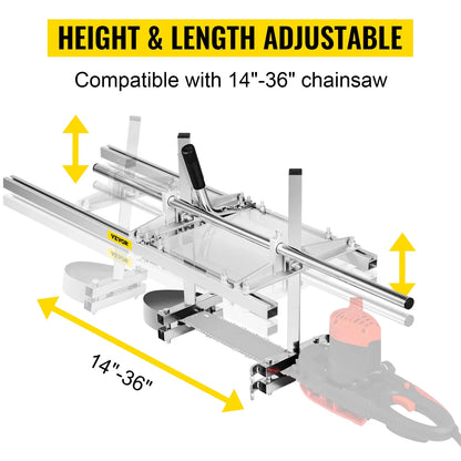 SucceBuy Chainsaw Mill - 24/36/48 Inch Portable Sawmill Guide Bar for Wood Lumber Planking & Cutting