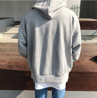 Men's Retro Zip-Up Hoodie – Loose Fit Gothic Harajuku Streetwear Jacket with Long Sleeves – Y2K High Street Style
