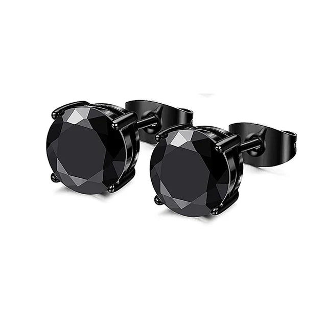 Unisex Stainless Steel Cubic Zirconia Stud Earrings Set (1–8 Pairs) – 6mm Minimalist Ear Piercing Jewelry for Men & Women