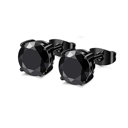 Unisex Stainless Steel Cubic Zirconia Stud Earrings Set (1–8 Pairs) – 6mm Minimalist Ear Piercing Jewelry for Men & Women