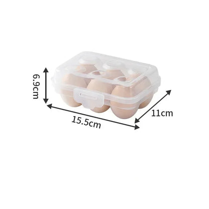 Plastic Egg Storage Holder - Portable Refrigerator Egg Organizer Tray with Lid for Fridge Camping & Outdoor Use