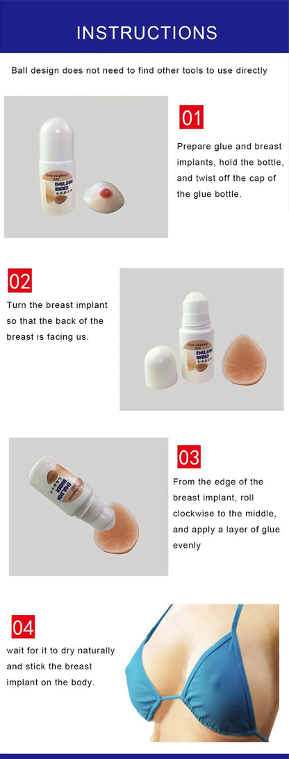 Gold Elephant A89 Silicone Breast Glue – Invisible Emulsion Binder & Water-Resistant Chest Stickers for Crossdressers