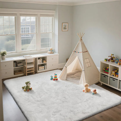 VIKAMA Ultra Soft Puffy Rug - Cozy Bedroom Living Room Floor Mat for Nursery, Kids Room and Home Decor