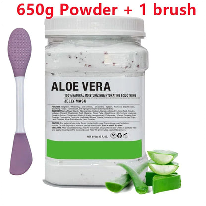 650g Chamomile & Hyaluronic Acid Facial Mask Powder – Moisturizing Rose Jelly Skin Care Mask with Silicone Brush for Elasticity Boost