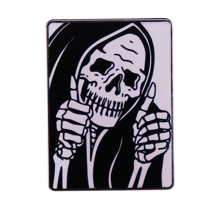 Classic Horror Skull Lapel Pin - Metal Dark Skull Brooch for Denim Jackets, Backpacks & Hat Decoration Gift