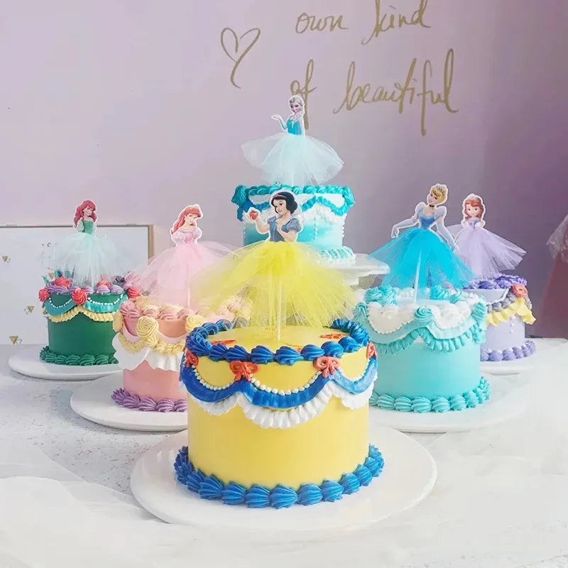 Disney Princess Cake Decoration - Frozen Cake Cupcake Toppers & Cake Flag for Birthday Parties and Baby Showers