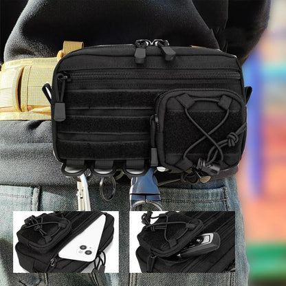 Tactical Molle Horizontal Admin Pouch – EMT EDC Utility Bag with Front Drawstring Pocket