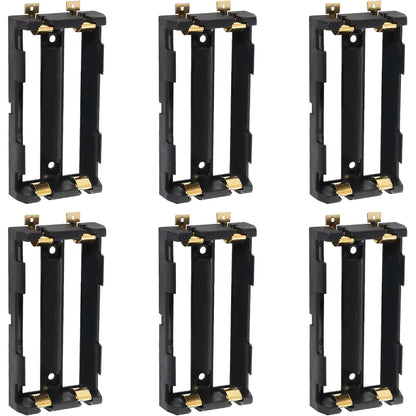 6PCS 18650 Battery Holder - 2-Slot Li-Ion Battery Clip Case with Copper Contacts Storage Box