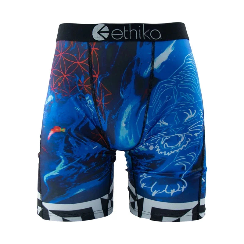 ETHIKA Men's Boxer Shorts - Breathable Sexy Trunks Underwear Plus Size S-3XL Swimming Style Briefs