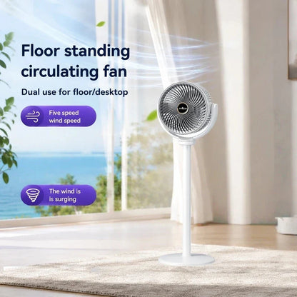 3-in-1 Air Circulation Fan - Retractable Standing & Desk Cooling Fan with Remote Control
