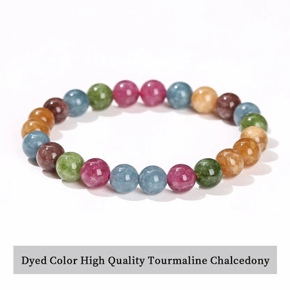 Natural Stone Beaded Bracelet - Obsidian, Fluorite & Quartz Healing Stretch Jewelry for Men & Women