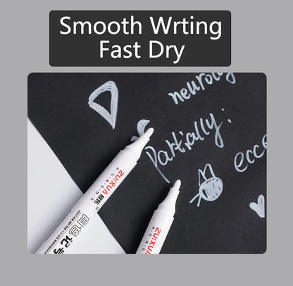 Waterproof White Paint Marker Pens 2.0mm 1/3/5PCS – Oil-Based Fine Tip for DIY Crafts, Sketching & Art