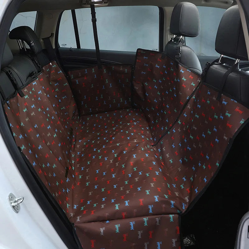 Waterproof Dog Car Seat Cover - Pet Travel Hammock Mat for Small, Medium & Large Dogs with Rear Seat Protection