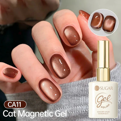 UR SUGAR Jelly Pink Cat Magnetic Gel Nail Polish 15ml - Glitter Ice Effect Soak Off UV LED Semi-Permanent Manicure Gel