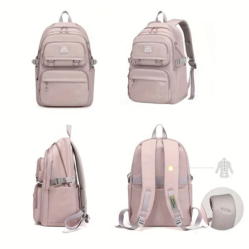 Large Capacity Student Backpack | Casual Waterproof Nylon Double-Shoulder College & Travel Bag