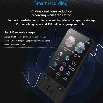 Portable S85 Language Translator Device - 138 Languages, Voice & Offline Translation, Video Recording Support