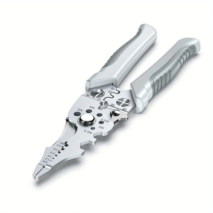 8.5 Inch Heavy Duty Wire Stripper Pliers - Stainless Steel Electrical Cutter and Crimper Tool with Ergonomic Grip
