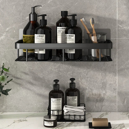 Space-Saving Aluminum Shower Corner Shelf: No-Nail Bathroom Organizer for Shampoo & Accessories