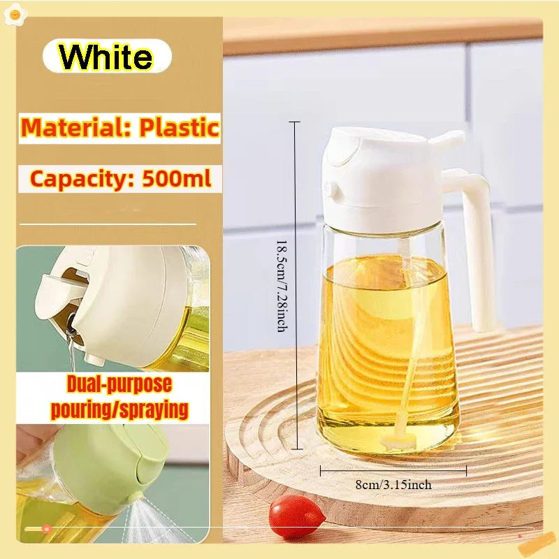 Oil Spray Bottle - 200/300/500ml Cooking Olive Oil Sprayer for BBQ Baking Vinegar & Kitchen Use