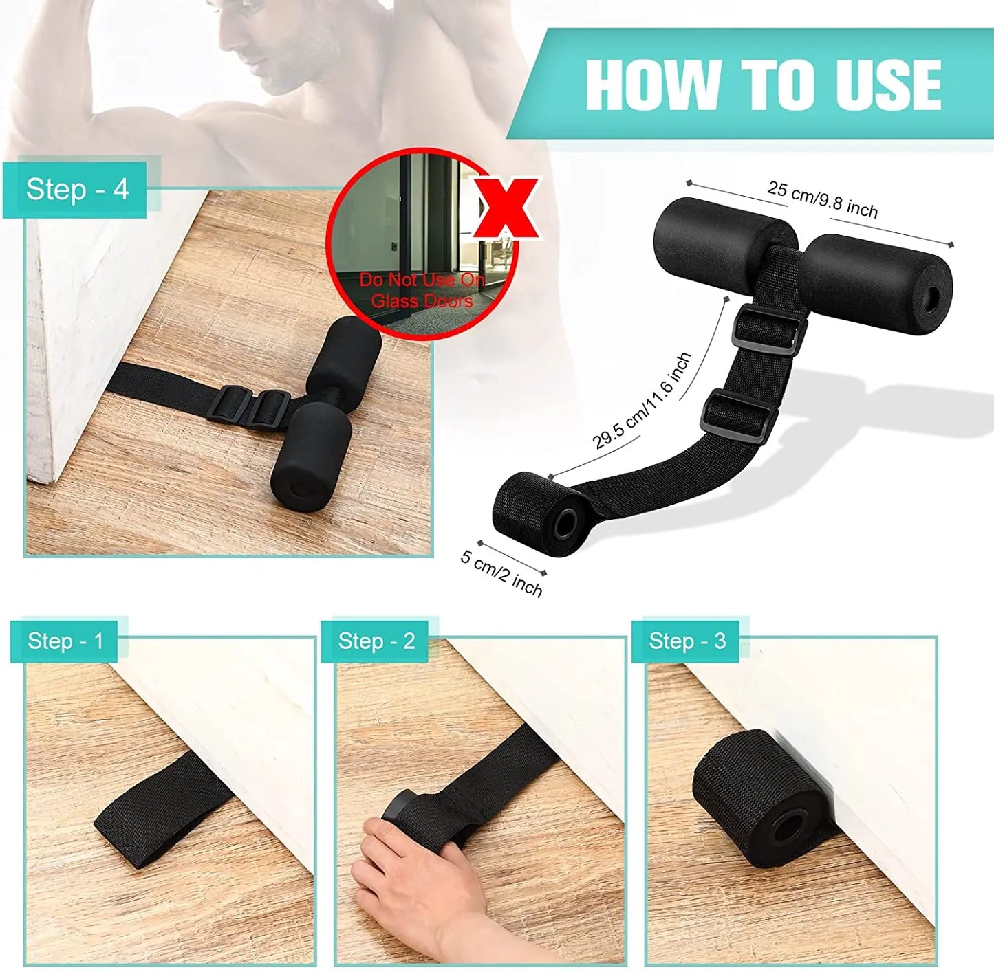 Nordic Hamstring Curl Strap: Home Workout Gear for Hamstring Curls, Spanish Squats, and Ab Exercises - 1Pcs Sit Up Machine