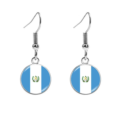 South & North America Flag Earrings - Patriotic Country Pride Drop Dangle Jewelry Gifts for Women