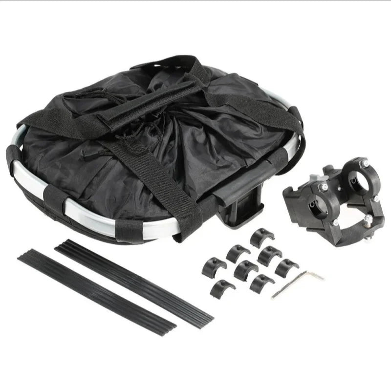 Bicycle Front Basket & Pet Carrier — 2-in-1 Detachable MTB Handlebar Bag, Small Dog Pouch, Foldable Cycling Baggage, 5KG Load