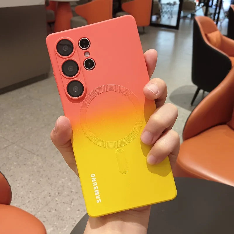 Gradient Color Lens Film Case for Samsung Galaxy S26/S25 FE/S24/S23/S22/S21/S20 Ultra Plus - Soft Silicone Camera Protection Cover