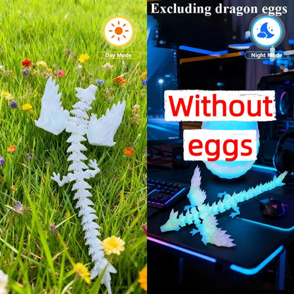 3D Printed Articulated Dragon Figurine - Colorful Gem Dragon Movable Joint Desktop Fantasy Action Figure Craft