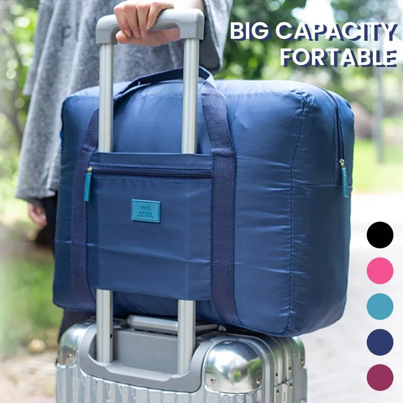 Lightweight Foldable Duffel Bag for Women and Men - Fashionable Travel Tote Carry-On Luggage Weekender
